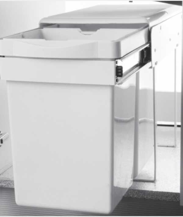 Pull Out Waste Bin Plastic Double with Telescopic Sliders