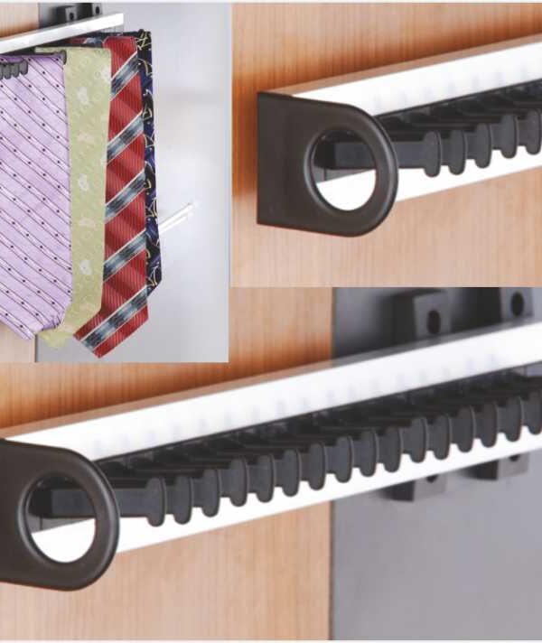 Aluminium Tie Rack Pull Out with Tel Channel