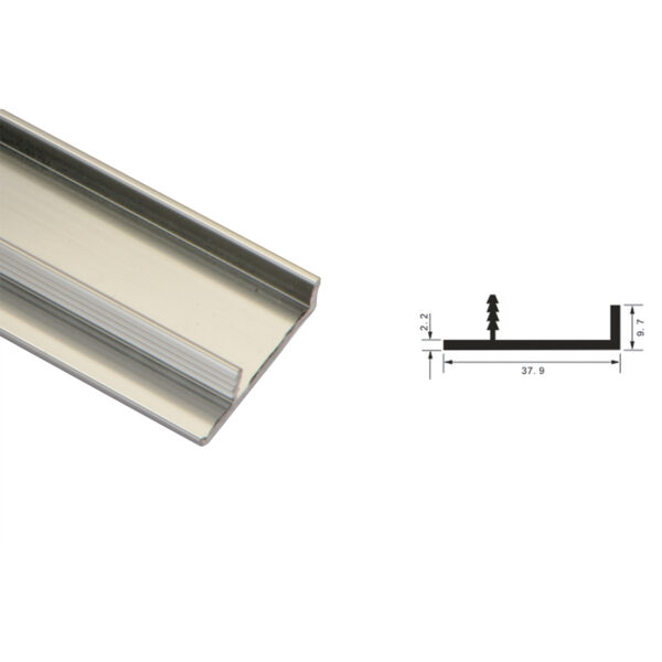 L Handle Edge Profile Bright Chrome