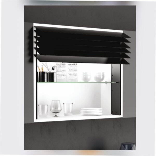 Glass Shutter Vertical Fold (Black)