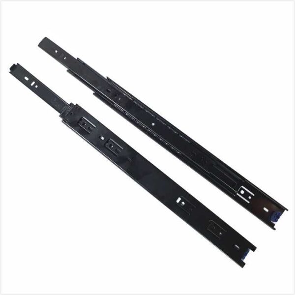 Full Extension Telescopic Slides Regular (45kgs), Black, Anti Rust Coating