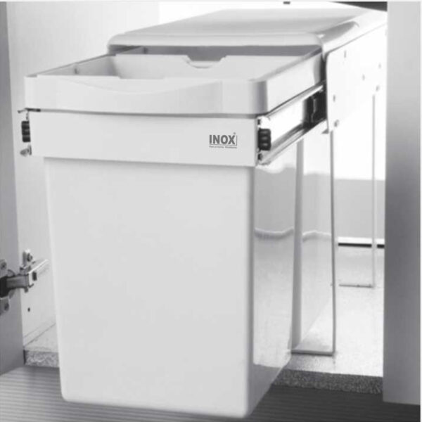 Pull Out Waste Bin Plastic Double with Telescopic Sliders (Door Mounted