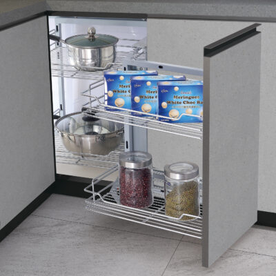 Magic Corner Unit (Universal) w/4 Baskets (Stainless)