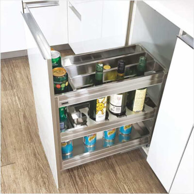 Satin Silent Pull Out Organizers Baskets 300 mm