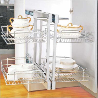 DPO Magic Corner Unit (Universal) w/4 Baskets (Stainless)