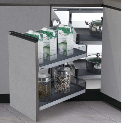 Satin 'X' Silent Magic Corner Unit Universal w/4 Baskets
