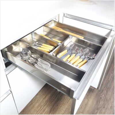 Satin Silent Cutlery Basket W/Partition