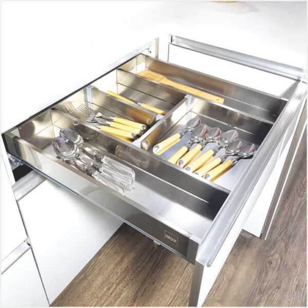 Satin Silent Cutlery Basket W/Partition
