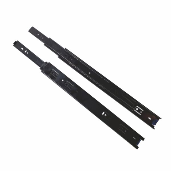 Full Extension Telescopic Slides Regular (45kgs), Black, Anti Rust Coating