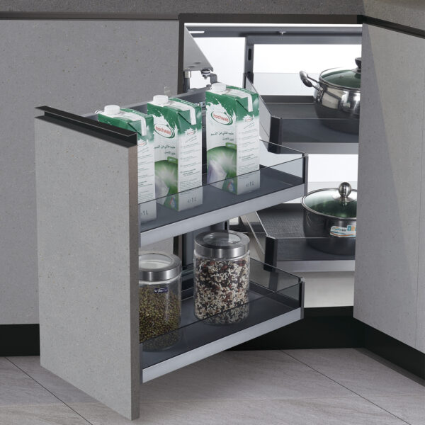 Satin 'X' Silent Magic Corner Unit Universal w/4 Baskets
