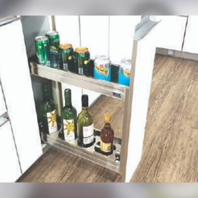 Satin Silent Bottle Pull Out 150/200/250 mm 2 Shelves