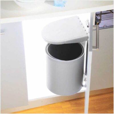 Auto Lid Open Waste Bin Plastic ( White/Grey )