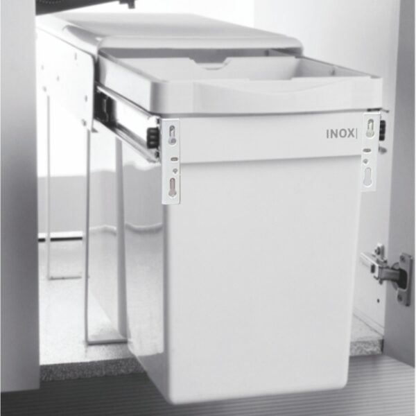 Pull Out Waste Bin Plastic Double with Telescopic Sliders (Door Mounted