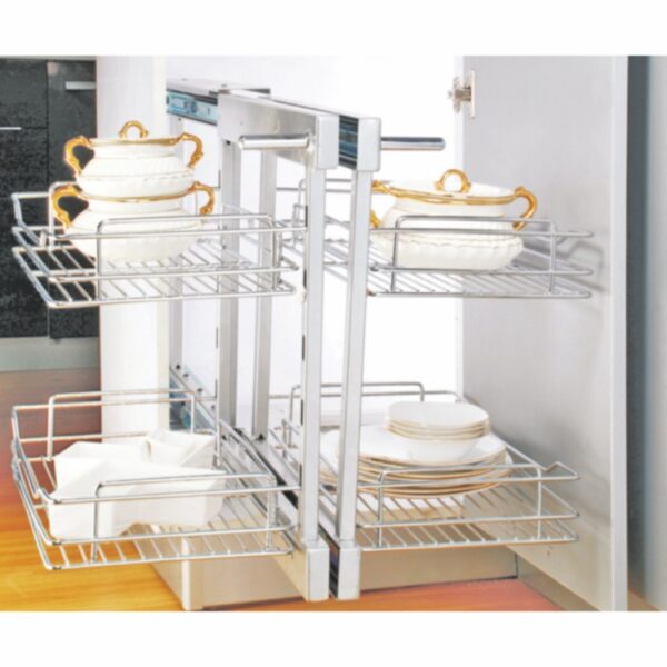 DPO Magic Corner Unit (Universal) w/4 Baskets (Stainless)
