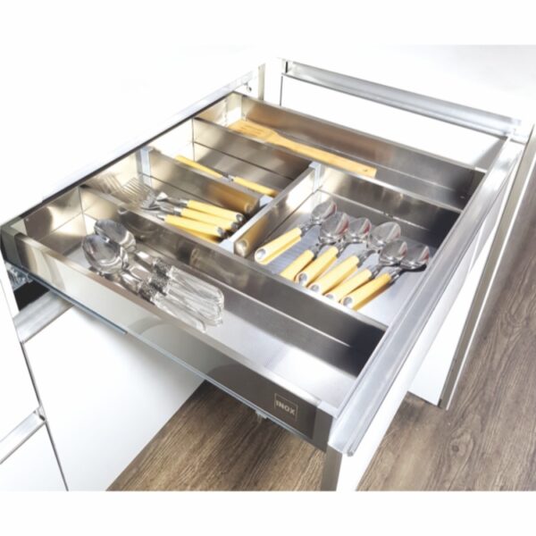 Satin Silent Cutlery Basket W/Partition