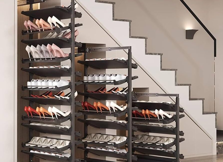 Double the Space, Double the Style: INOX Decor’s Adjustable Shoe Rack Pull-Out Double Layer Baskets